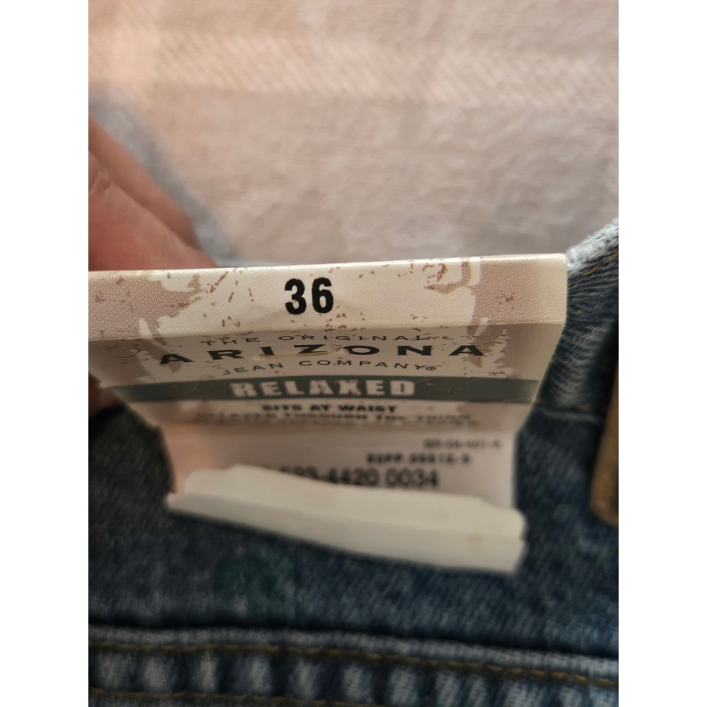 Arizona Jean Company Mens Relaxed Fit Tapered Leg Blue Denim Jeans Size 36 NEW - Picture 5 of 5